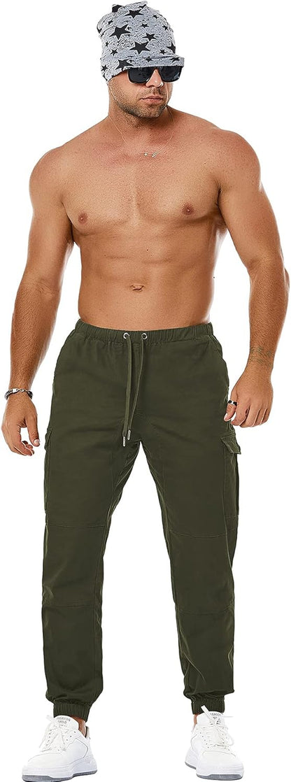 Men'S Casual Cargo Pants Joggers Sports Pants Trousers Long Pants with Pockets