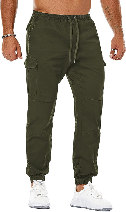 Men'S Casual Cargo Pants Joggers Sports Pants Trousers Long Pants with Pockets