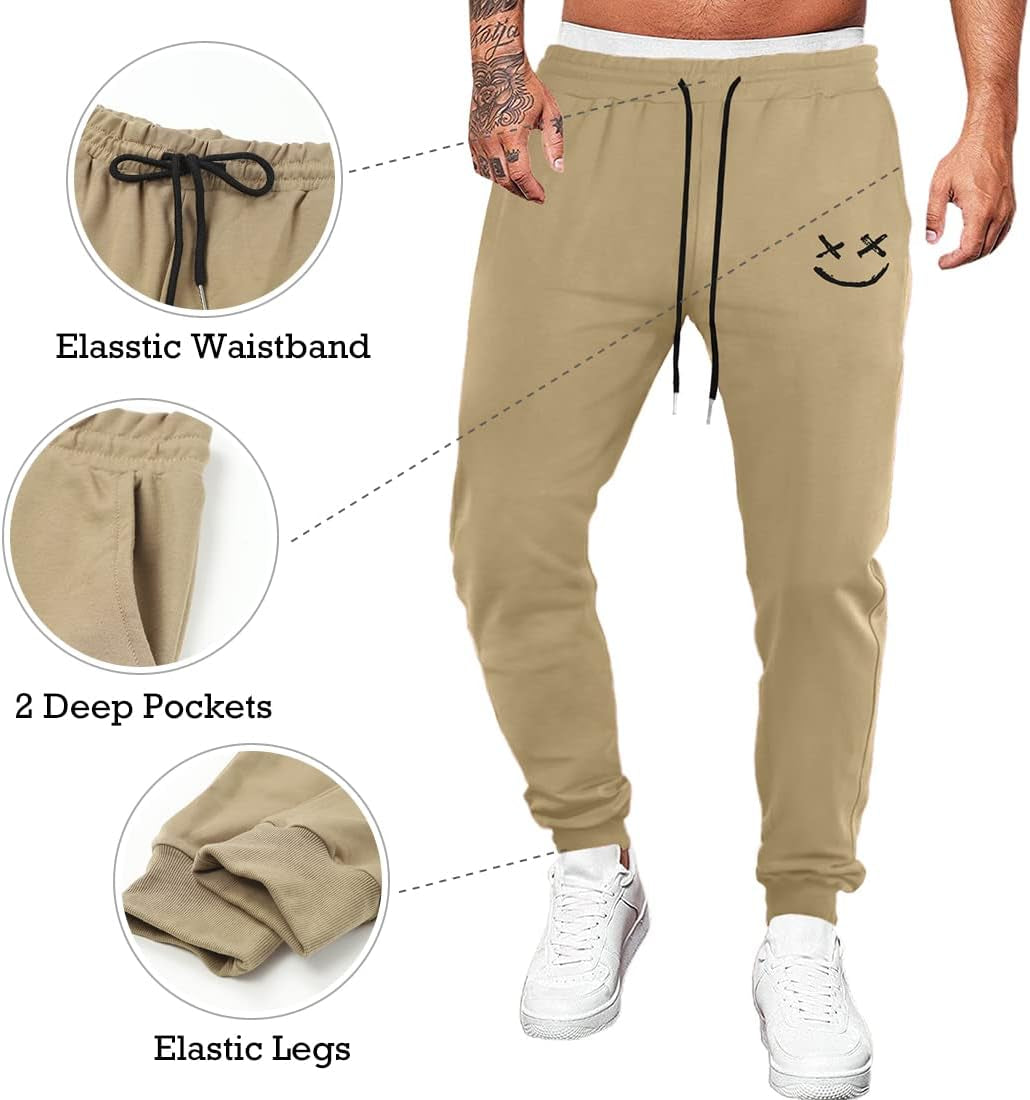 Mens Sweatpants Lightweight Slim Fit Drawstring Waist with Pockets Joggers for Men Workout, Running, Gym