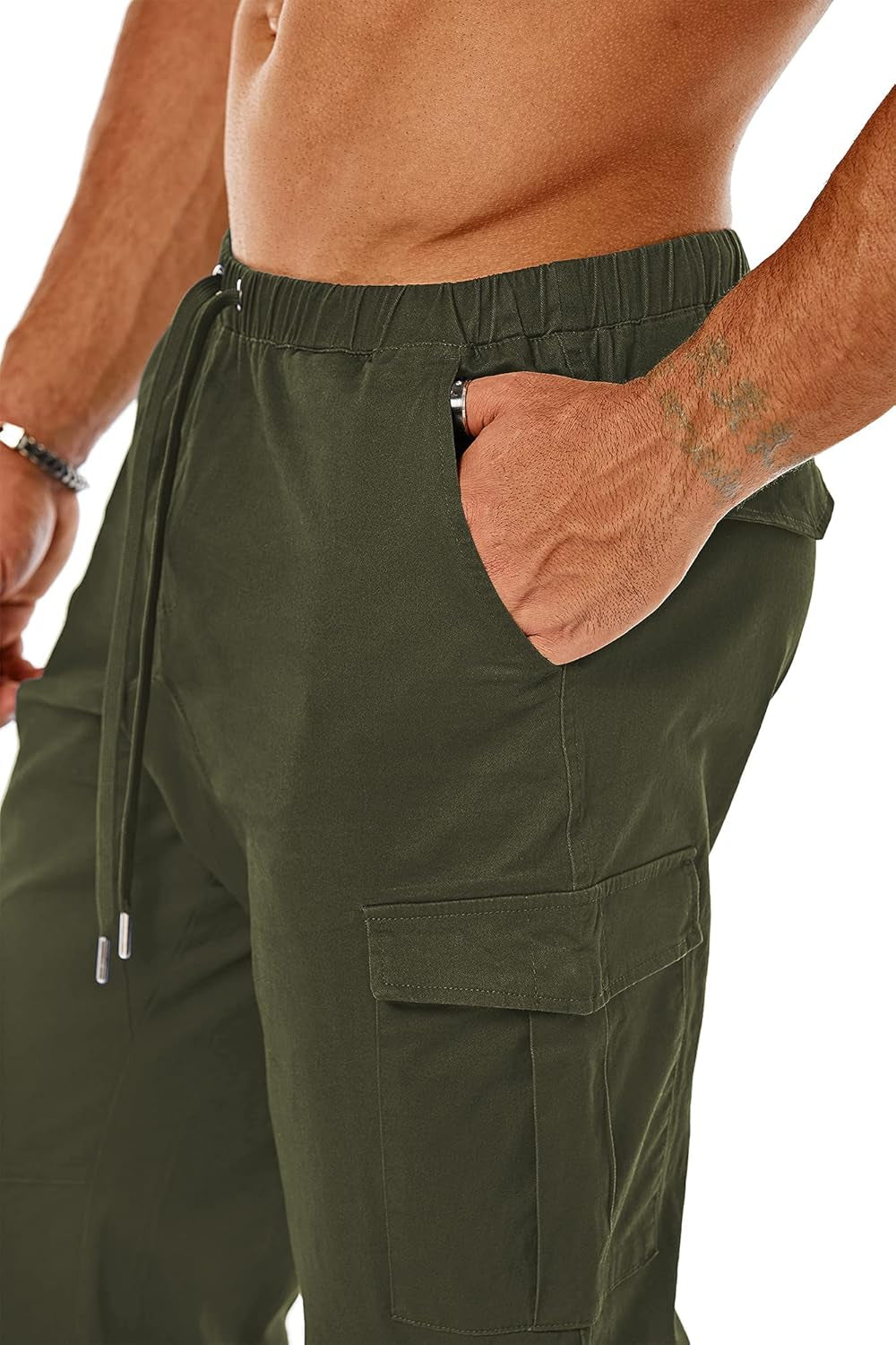 Men'S Casual Cargo Pants Joggers Sports Pants Trousers Long Pants with Pockets